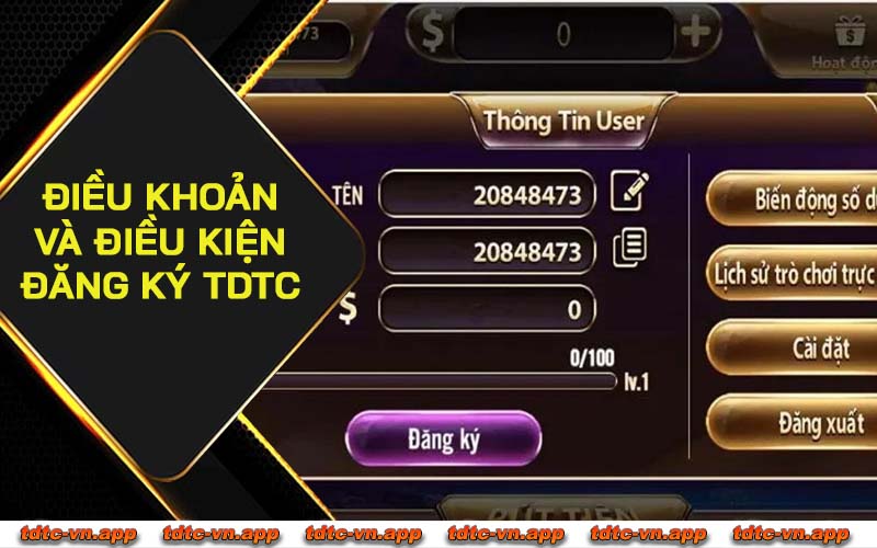 Điều khoản sử dụng và điều kiện đăng ký tài khoản TDTC